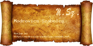 Modrovics Szabolcs névjegykártya